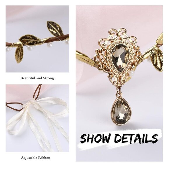 Handmade Fairy Crown Floral Headband Elven Circlet for Women Girls Cosplay main image 7
